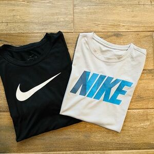 Nike Black and Light Gray Short Sleeve Tees
